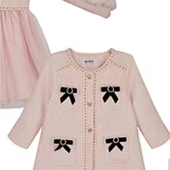 Blueberi Boulevard Other - Blueberi Boulevard Pink Blazer with Black Accents